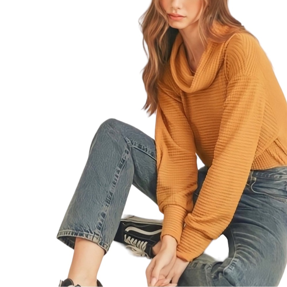 FREE PEOPLE | Juicy Long Sleeve Canyon Moon NWT Cowl Neck Split Back Tunic Top